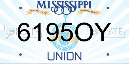 6195OY Mississippi License Plate