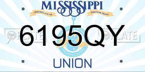 6195QY Mississippi License Plate
