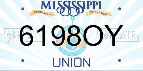 6198OY Mississippi License Plate