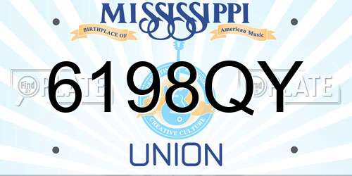 6198QY Mississippi License Plate