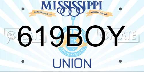 619BOY Mississippi License Plate