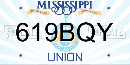 619BQY Mississippi License Plate