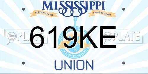 619KE Mississippi License Plate