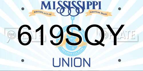 619SQY Mississippi License Plate