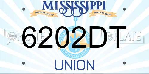 6202DT Mississippi License Plate