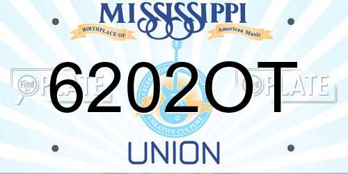 6202OT Mississippi License Plate