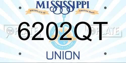 6202QT Mississippi License Plate