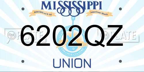 6202QZ Mississippi License Plate