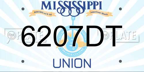 6207DT Mississippi License Plate