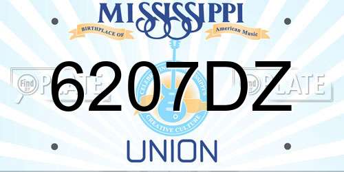 6207DZ Mississippi License Plate