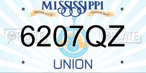 6207QZ Mississippi License Plate