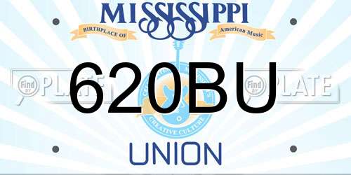 620BU Mississippi License Plate