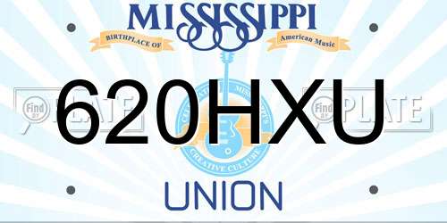 620HXU Mississippi License Plate