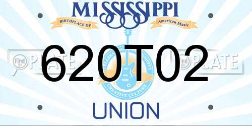 620T02 Mississippi License Plate