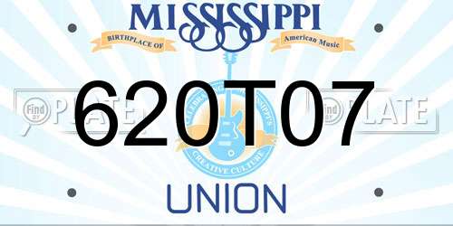 620T07 Mississippi License Plate