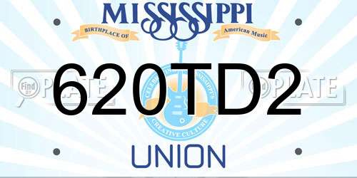 620TD2 Mississippi License Plate