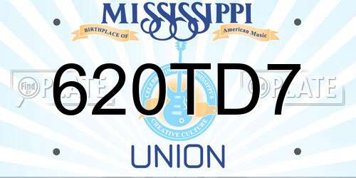 620TD7 Mississippi License Plate
