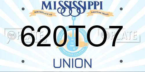 620TO7 Mississippi License Plate