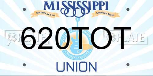 620TOT Mississippi License Plate