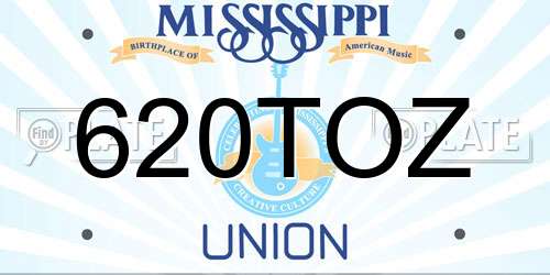 620TOZ Mississippi License Plate