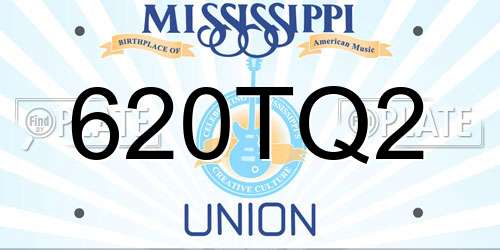 620TQ2 Mississippi License Plate