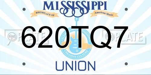 620TQ7 Mississippi License Plate