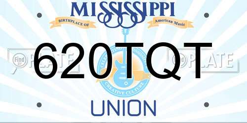 620TQT Mississippi License Plate