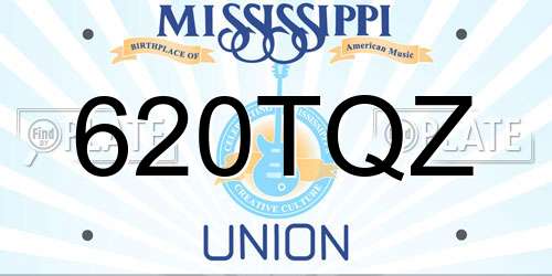 620TQZ Mississippi License Plate