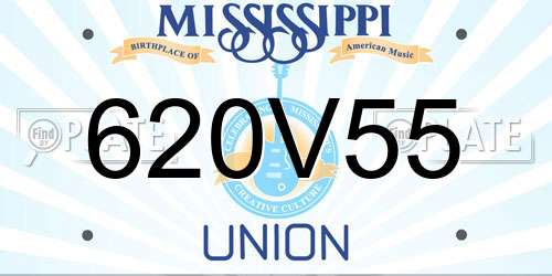 620V55 Mississippi License Plate