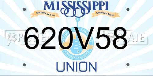 620V58 Mississippi License Plate
