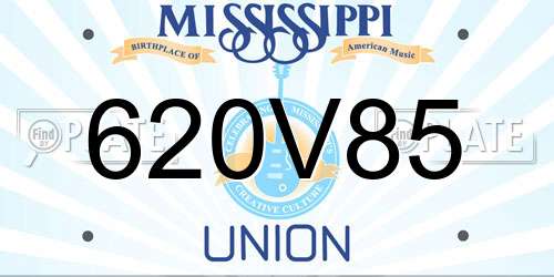 620V85 Mississippi License Plate