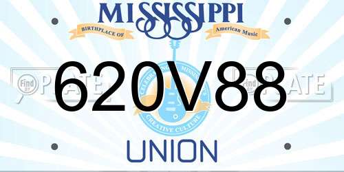 620V88 Mississippi License Plate