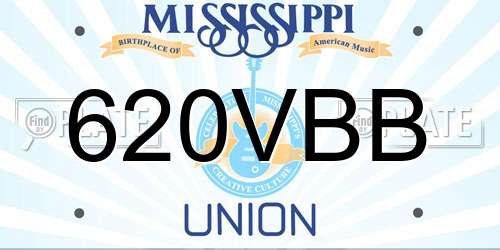 620VBB Mississippi License Plate