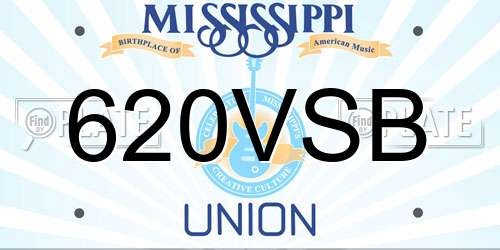 620VSB Mississippi License Plate