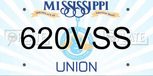 620VSS Mississippi License Plate