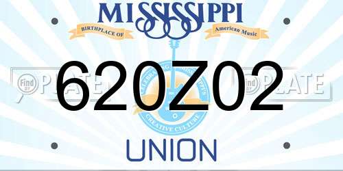 620Z02 Mississippi License Plate