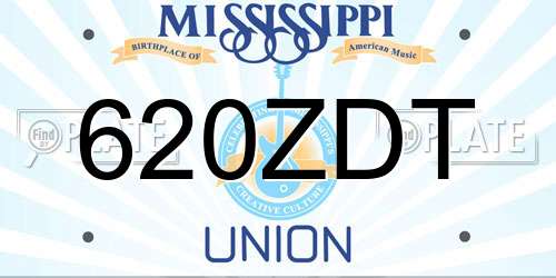 620ZDT Mississippi License Plate