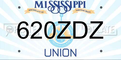 620ZDZ Mississippi License Plate