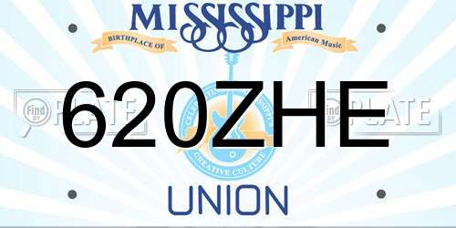 620ZHE Mississippi License Plate