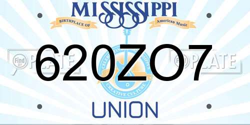 620ZO7 Mississippi License Plate