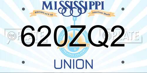 620ZQ2 Mississippi License Plate
