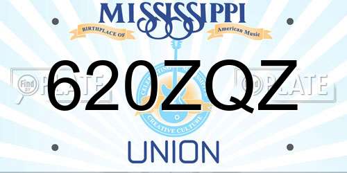 620ZQZ Mississippi License Plate