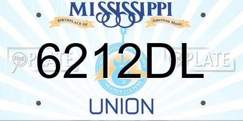 6212DL Mississippi License Plate