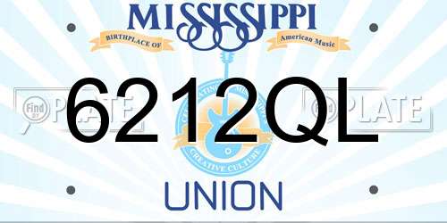 6212QL Mississippi License Plate
