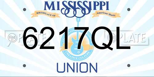 6217QL Mississippi License Plate