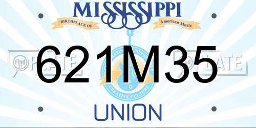 621M35 Mississippi License Plate