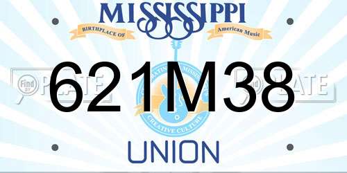 621M38 Mississippi License Plate