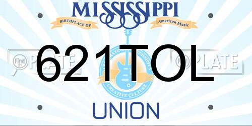 621TOL Mississippi License Plate