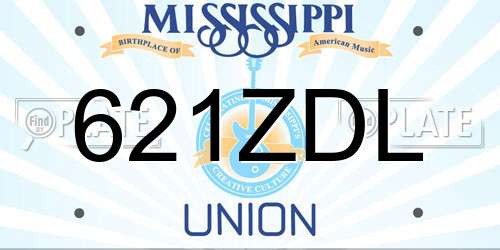621ZDL Mississippi License Plate