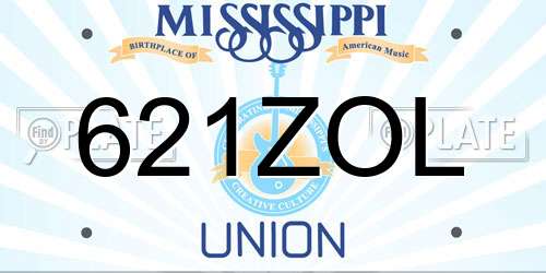 621ZOL Mississippi License Plate